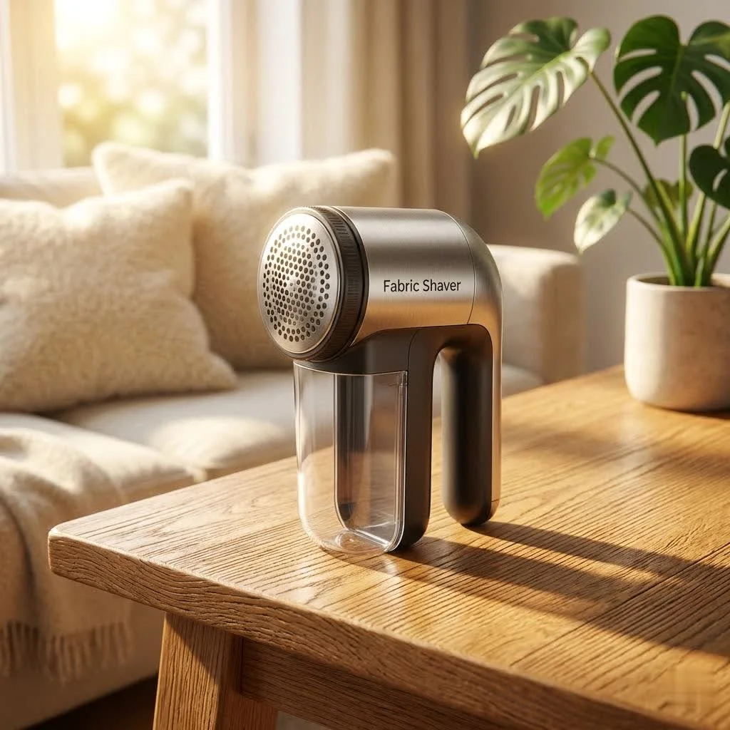 Evercare Fabric Shaver removing lint from a sweater